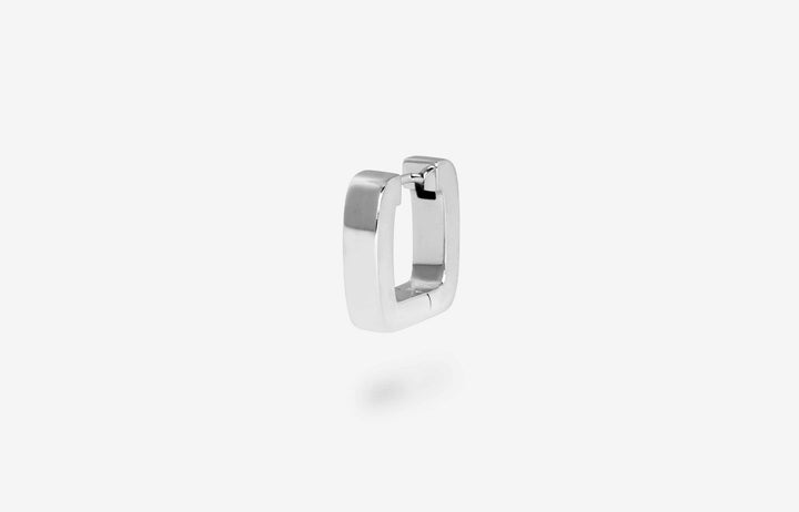 IX Bold Square Silver Hoop