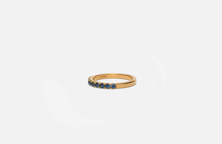 IX Princess Blue Gold Plated Ring