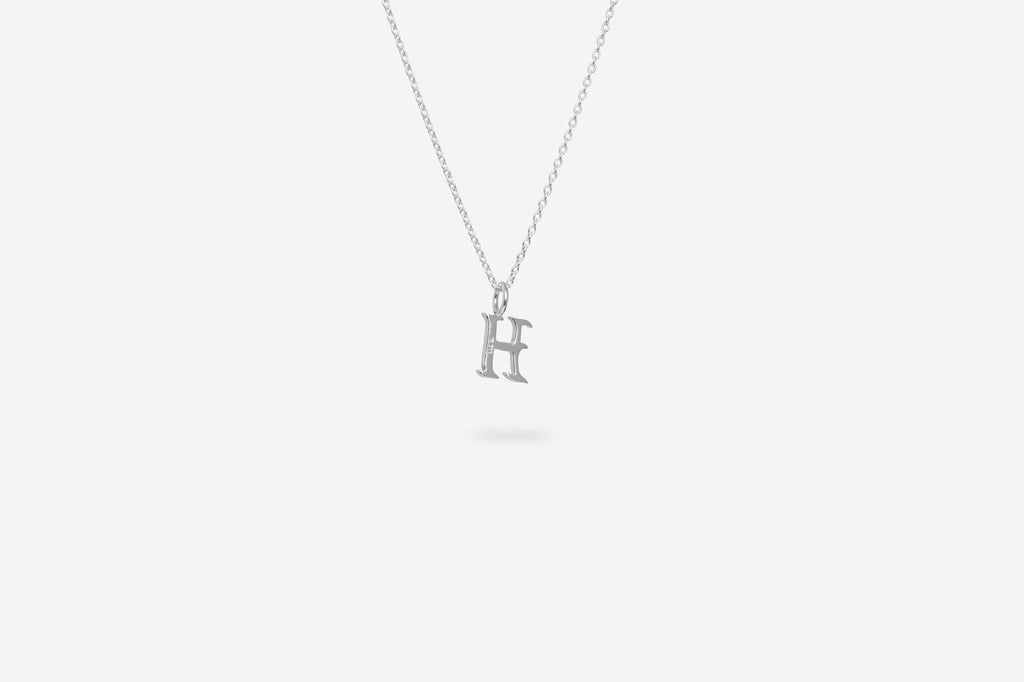 IX H Letter Silver Pendant