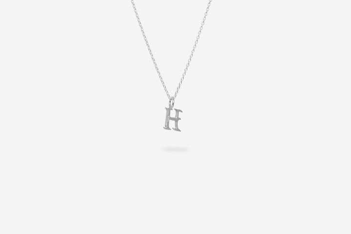 IX H Letter Silver Pendant