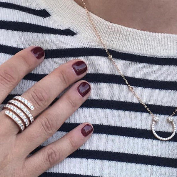 Harmony 18K Gold, Rosegold or Whitegold Necklace w. Diamonds