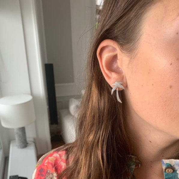 Palm Dream 18K Gold, Rosegold or Whitegold Studs w. Diamonds