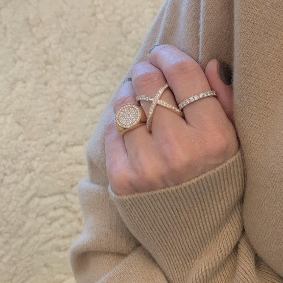 Eternity Alliance 18K Gold, Rosegold or Whitegold Ring w. Diamonds