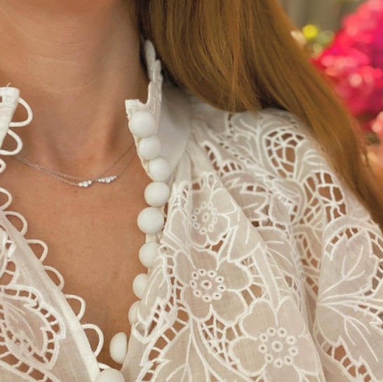 Signature Three 18K Gold, Rosegold or Whitegold Necklace w. Diamonds