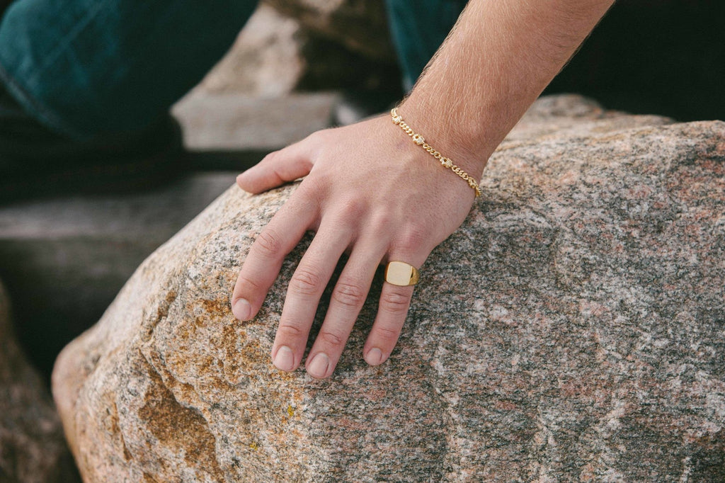 IX Tribute Gold Plated Signet Ring