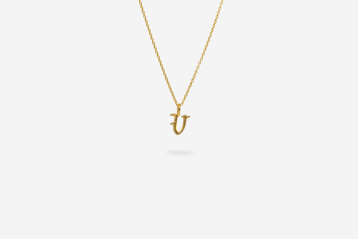 IX V Letter 22K Gold Plated Pendant