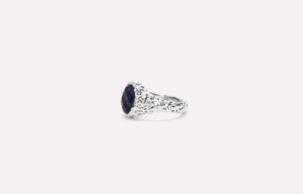 IX Crunchy Ornate Blue Sodalite Signet Ring