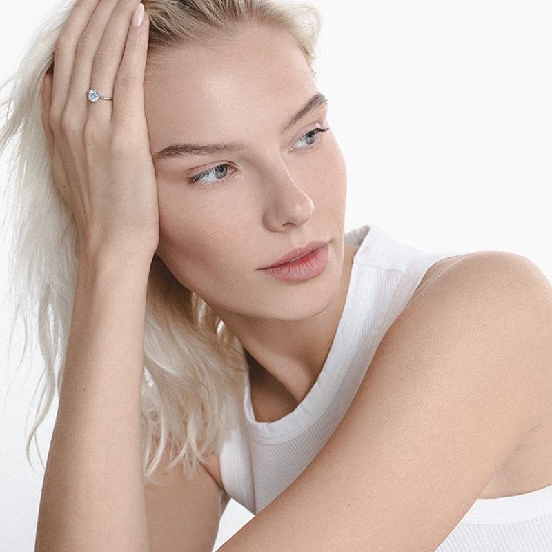 Tiny Clash Forlovelse 14K Hvidguld Ring m. 1.30ct Lab-Grown Diamanter