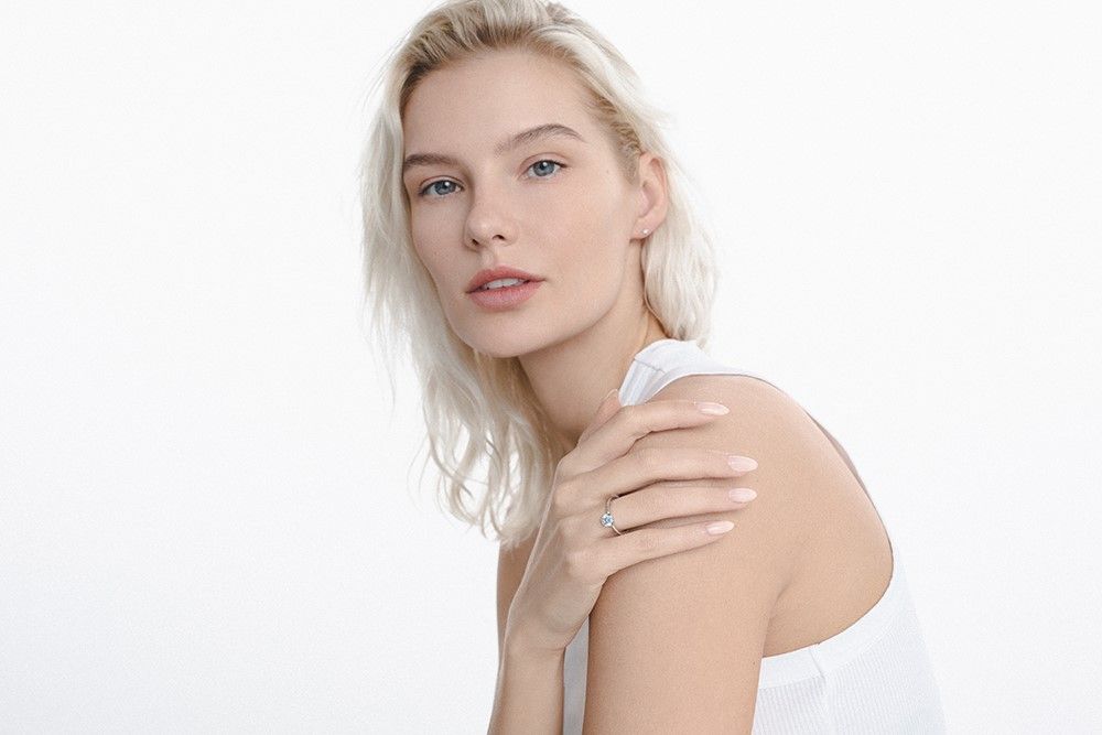 Tiny Clash Forlovelse 14K Hvidguld Ring m. 1.30ct Lab-Grown Diamanter