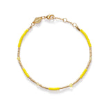 Clemence Gold Plated Bracelet w. Lemon Yellow Beads