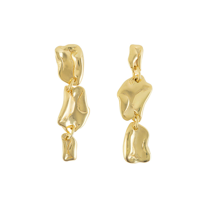 Wave Drop Gold Plated Studs