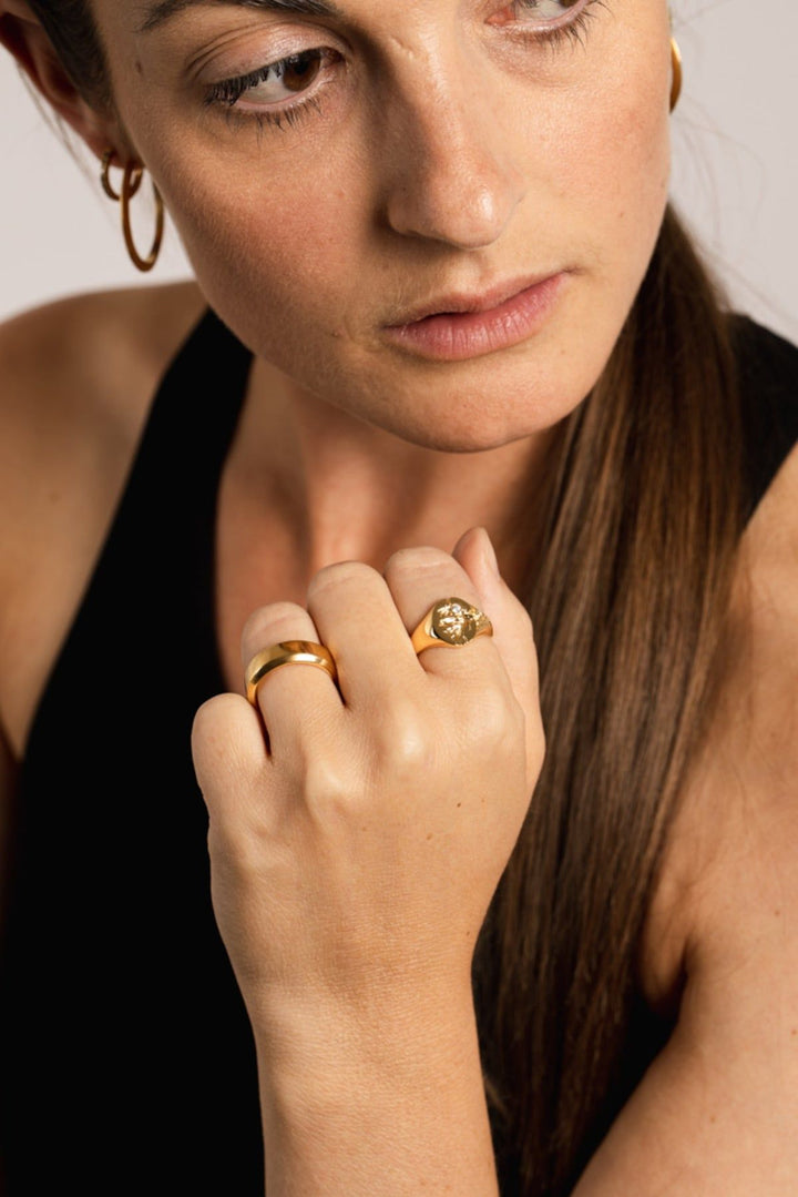 IX Eden 22K Gold Plated Ring