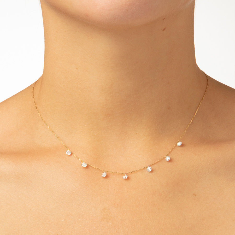 Danaé Halskette aus 18K Gold, Weißgold oder Rosegold I Diamanten, 1.68 Kt.