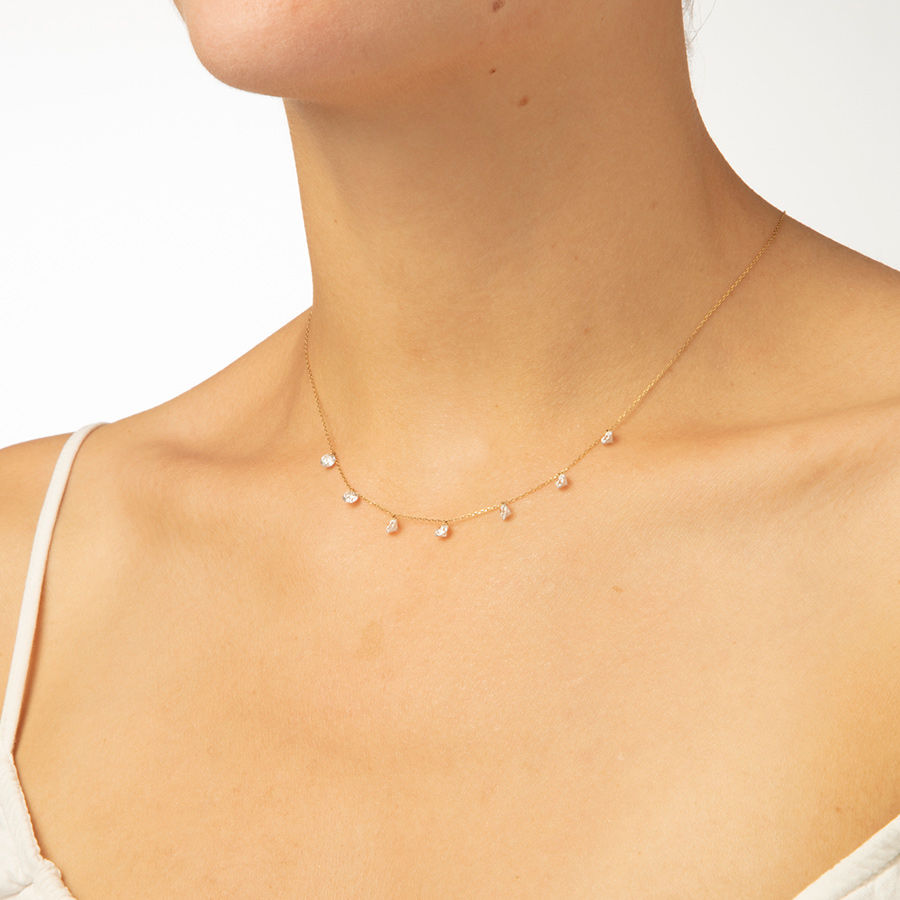 Danaé Halskette aus 18K Gold, Weißgold oder Rosegold I Diamanten, 1.68 Kt.