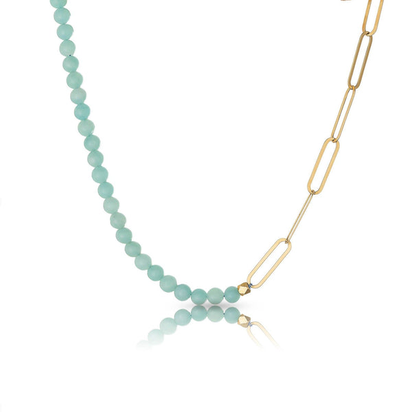 Shasa Halskette 18K vergoldet I Amazonit