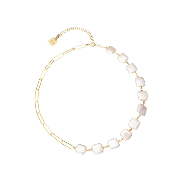 Collar Fiona 18K Gold Plated Necklace w. Pearls