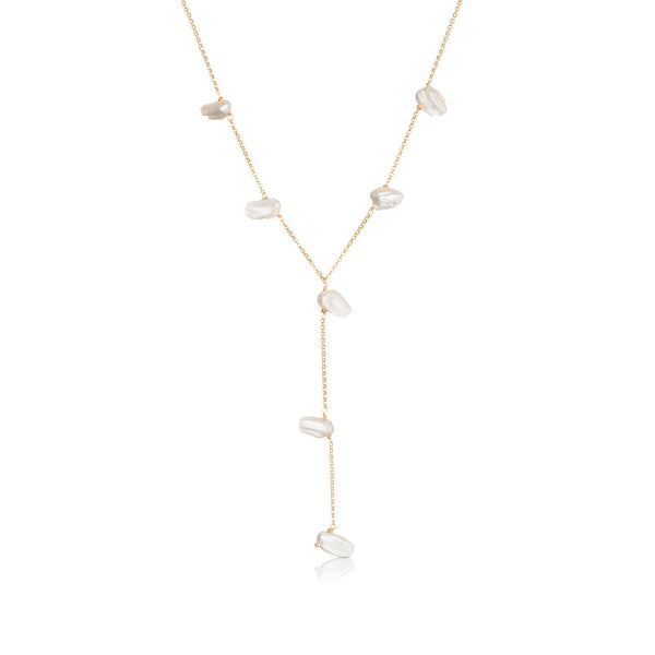 Mara 18K Gold Plated Necklace w. Pearls