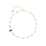 Stella 18K Gold Plated Necklace w. Pearls & Kyanite
