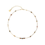 Collar Cassundra Halskette 18K vergoldet I Perlen & Turmalin