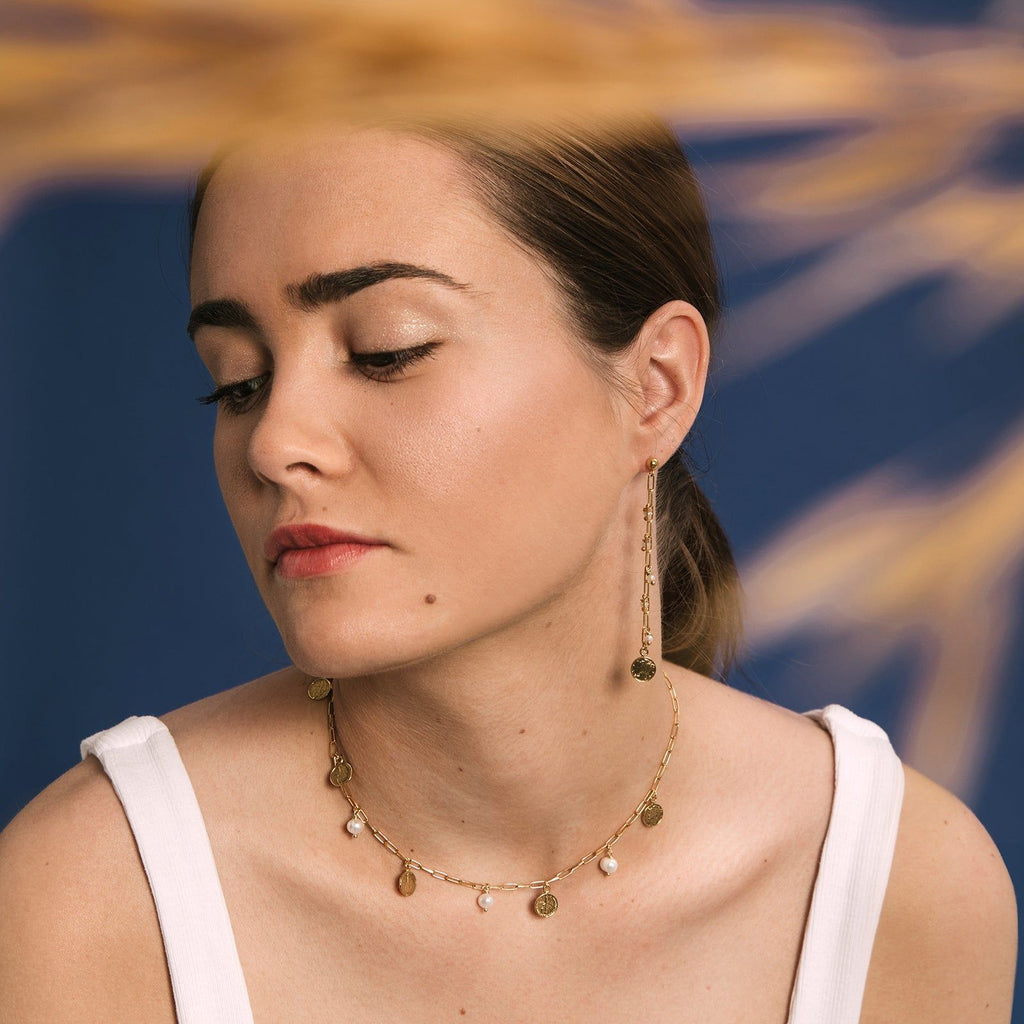 Dorotea 18K Forgyldt Halskæde m. Perler