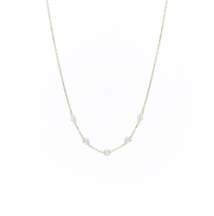Danaé Encrusted 18K Guld Halskæde m. Diamanter