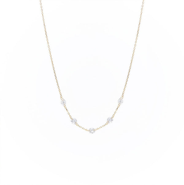 Danaé Encrusted 18K Gold Necklace w. Diamonds