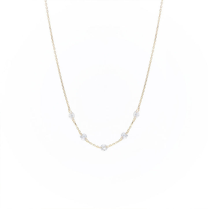 Danaé Encrusted 18K Gold Necklace w. Diamonds