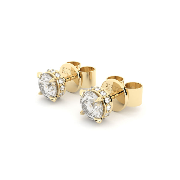 Cosmos Solar 18K Gold Earrings w. Lab-Grown Diamonds
