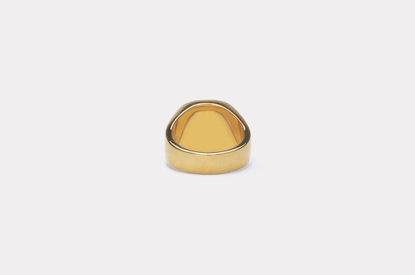 IX Cushion Signet Charoite Gold Plated  Ring