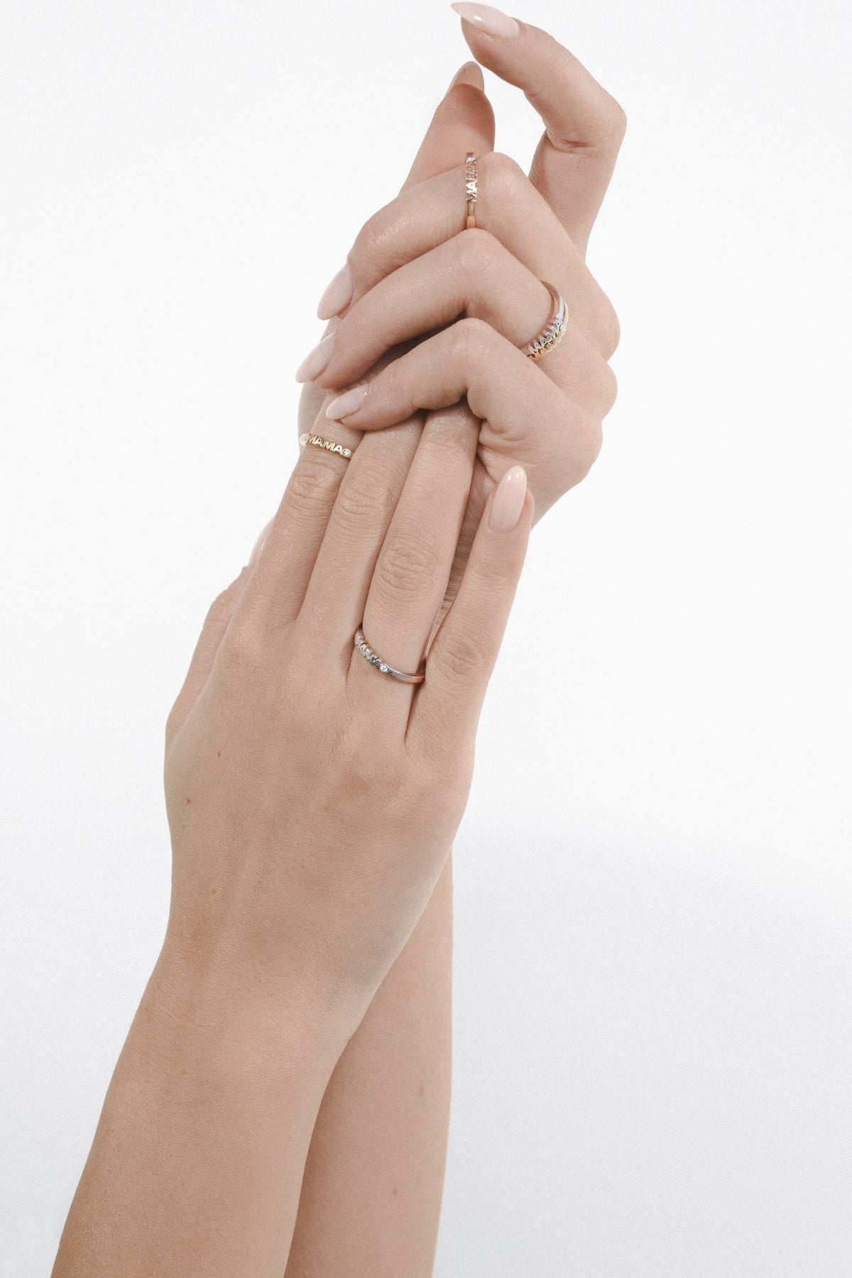 Becoming Mama 14K Weißgoldring I Labor-Diamanten