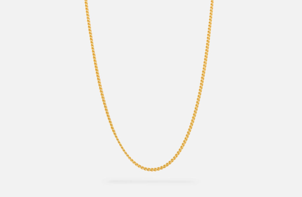 IX Curb Medi Gold Plated Necklace