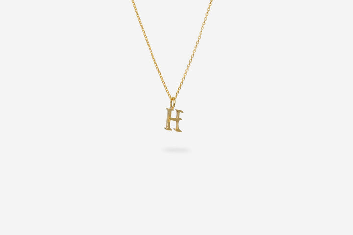 IX H Letter 22K Gold Plated Pendant