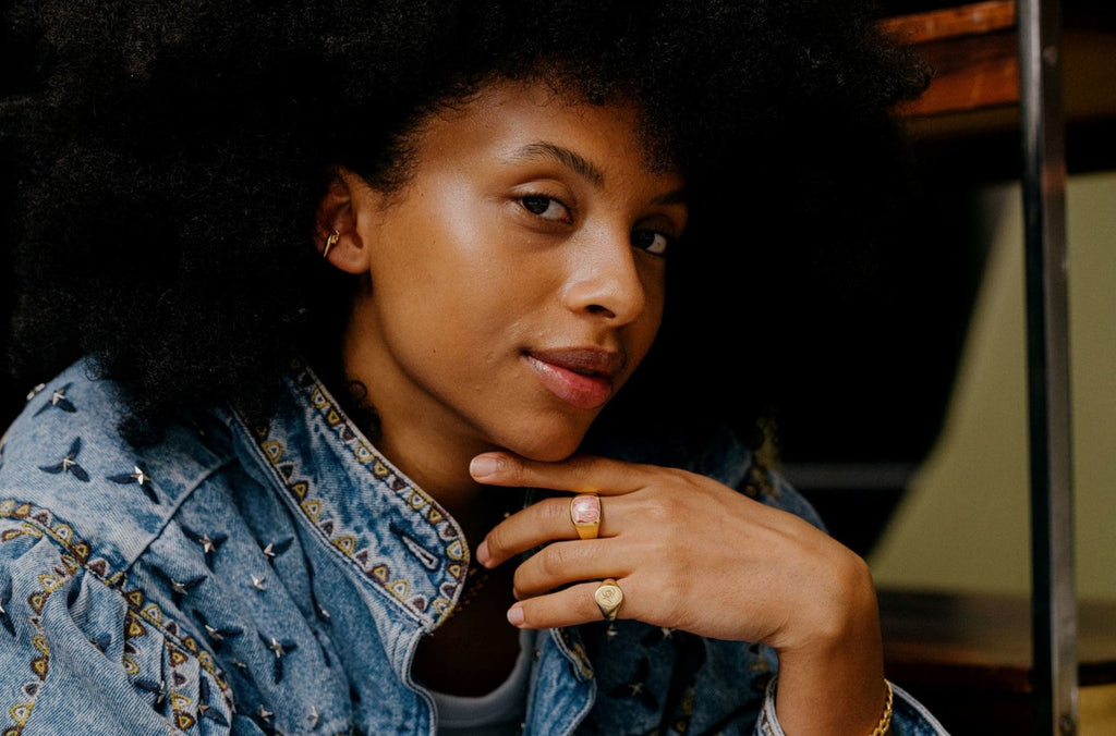 IX Mini Oval Signet 22K Gold Plated Ring