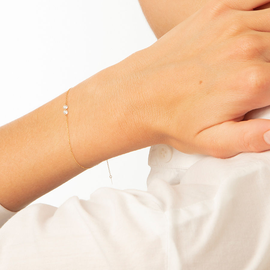 Danaé 18K Gold or Whitegold Bracelet w. Diamonds
