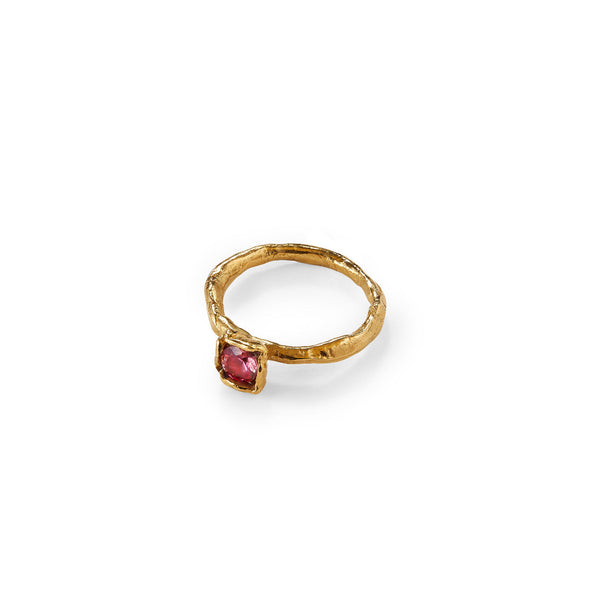 Clio Pink 9K Guld Ring m. Safir