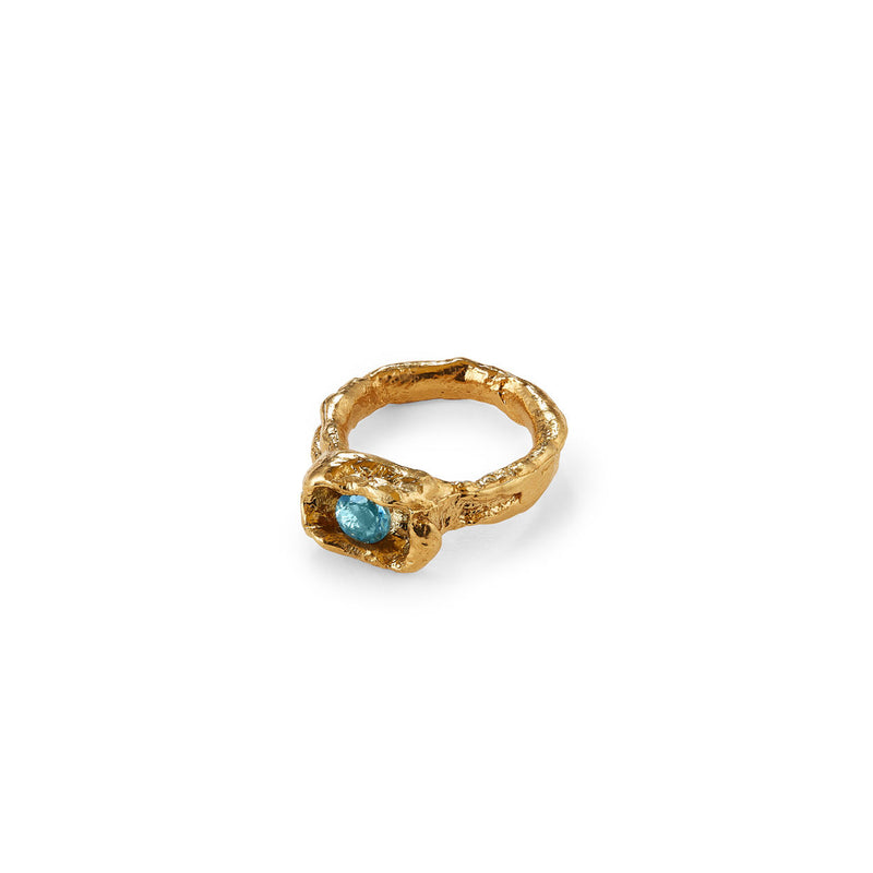 Gaia 9K Gold Ring w. Aquamarine