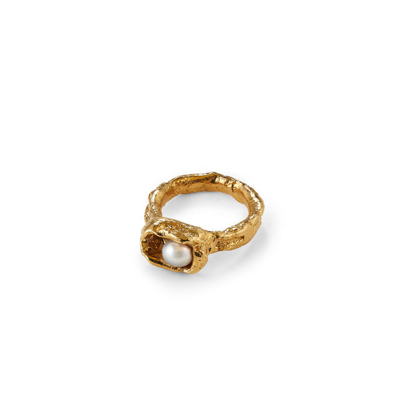Gaia 9K Guld Ring m. Perle