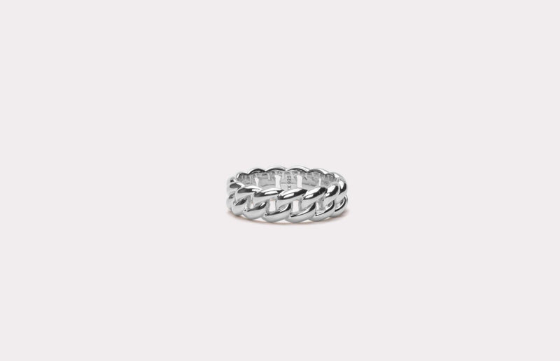 IX Polished Curb Ring Silver