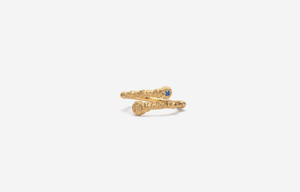 IX Crunchy Blue Nature Ring I Goldplattiert 