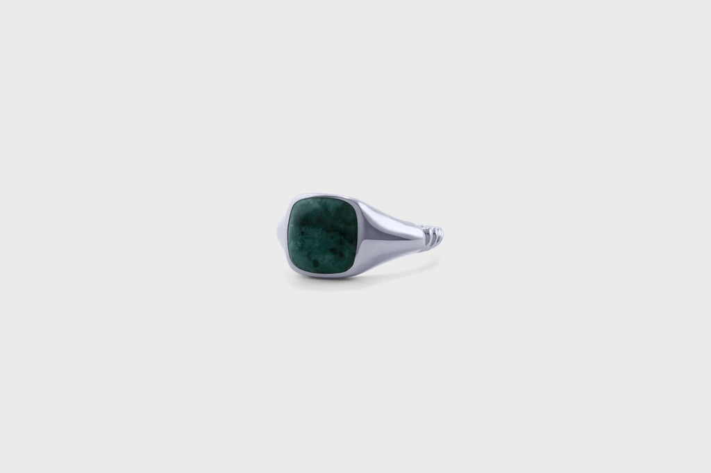 IX Ornate Marble Signet Ring