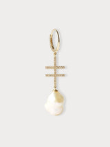 Double Crossing Earring with Pearl (Made to Order)