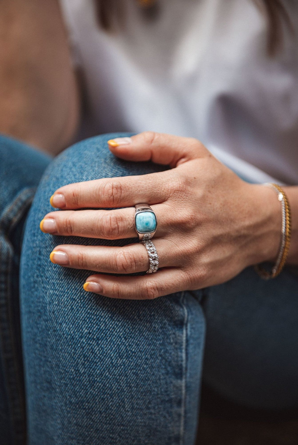 IX Crunchy Curb Silver Ring