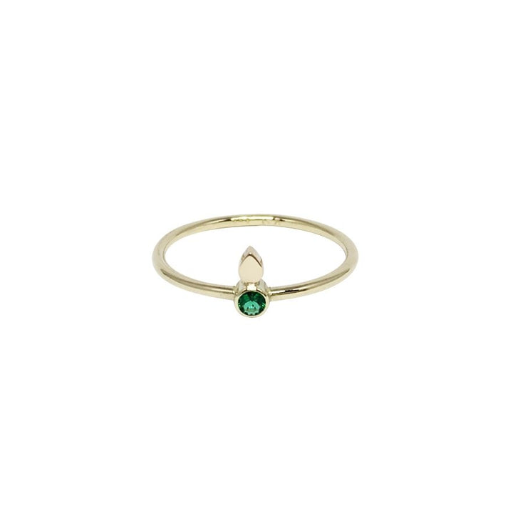 Tears 14K Gold Ring w. Emerald