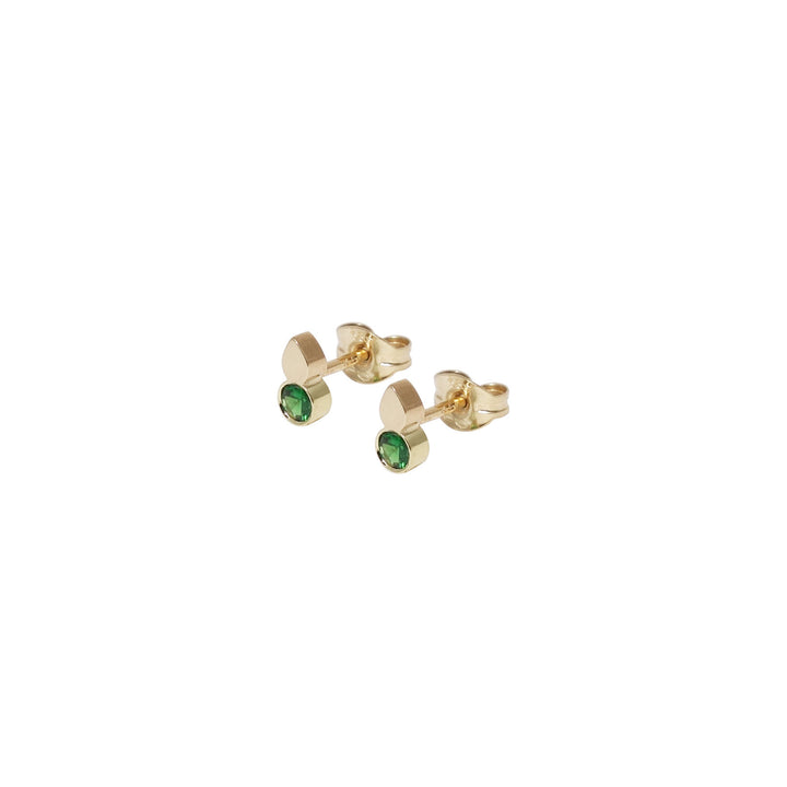 Teardrops 14K Gold Earrings w. Tsavorite