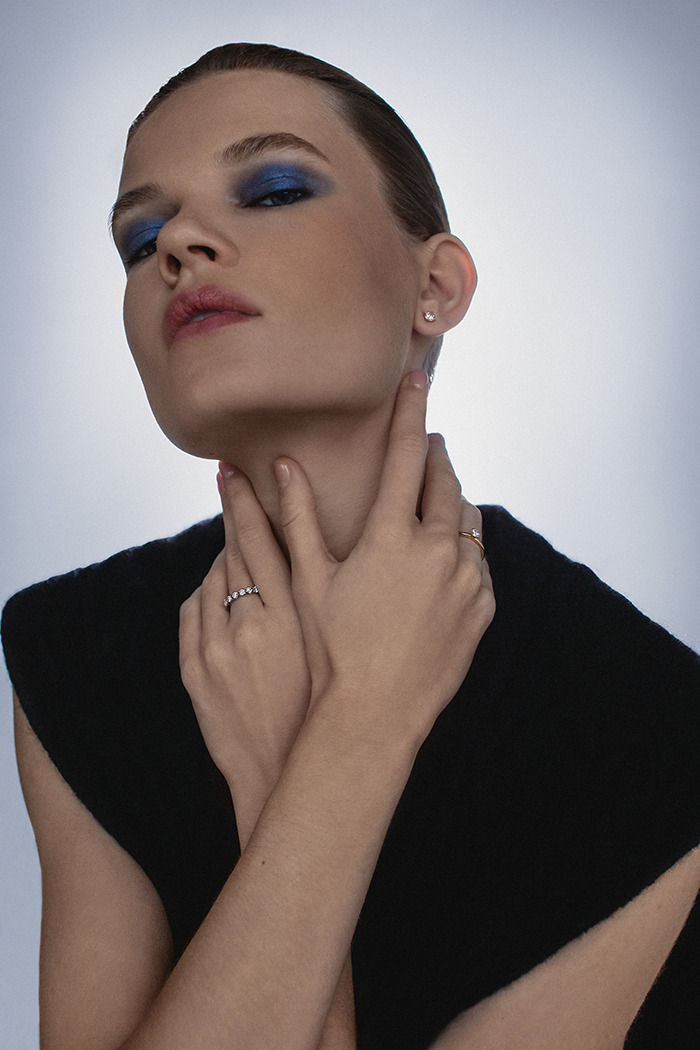 Duo Half Eternity 14K Weißgoldring I Labor-Diamanten