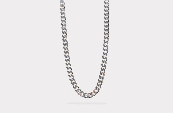 IX Chunky Curb Silver Necklace
