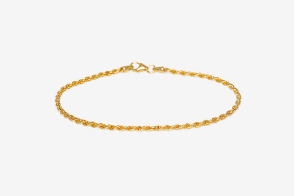 IX Rope Anklet Gold Plated