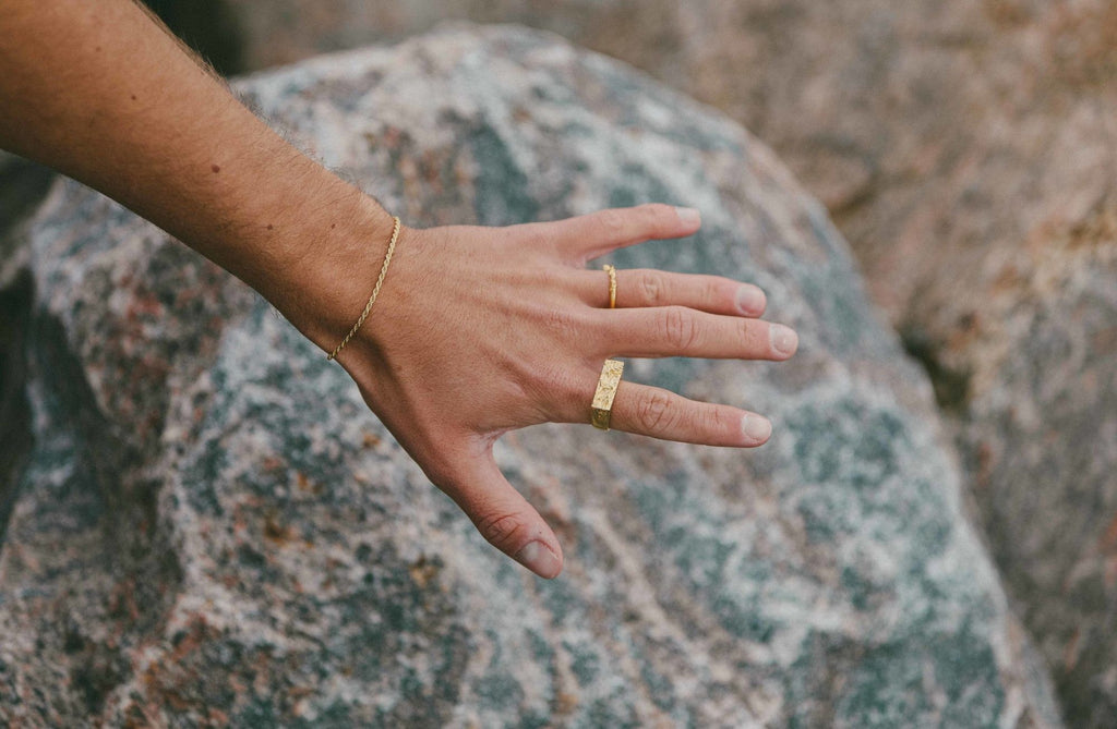 IX Rustic Gold Plated Ring