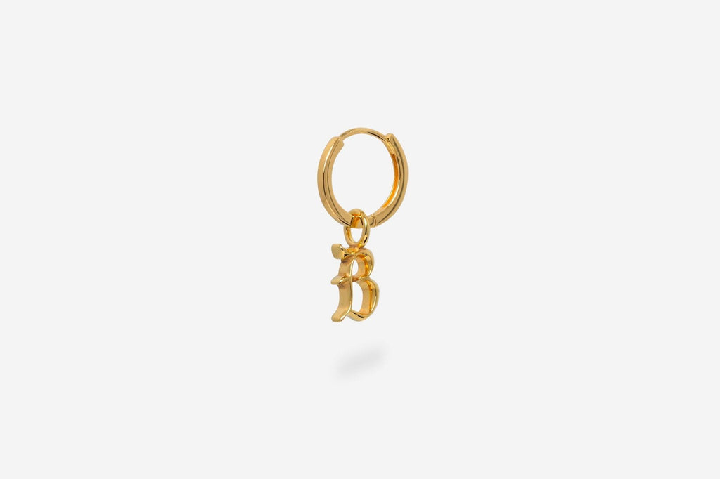 IX B Letter 22K Gold Plated Pendant