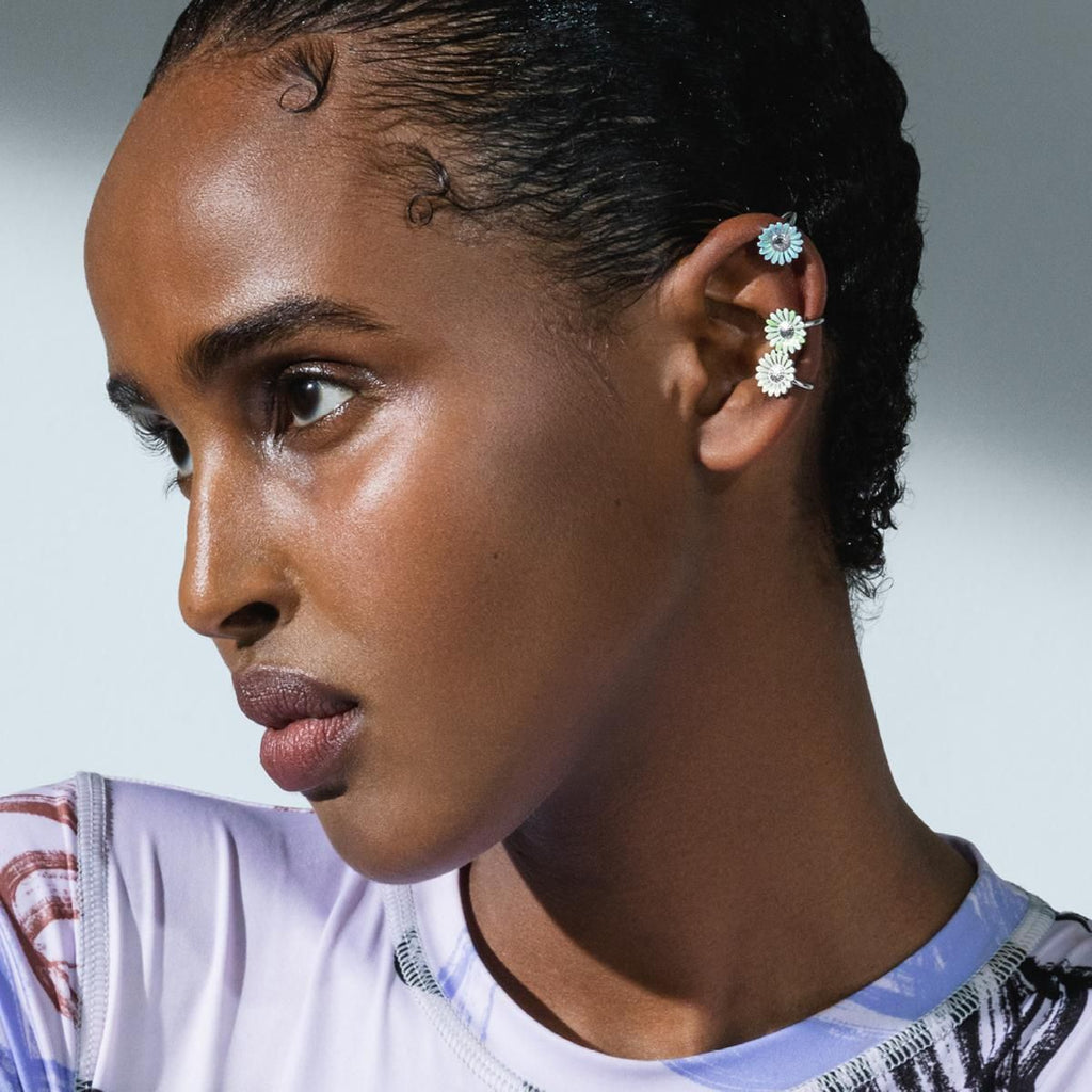 Daisy x Stine Goya Silver & White Ear Cuff